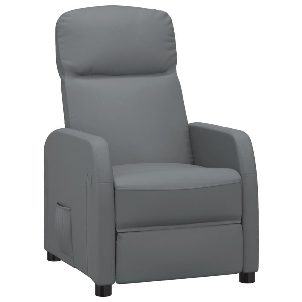 vidaXL Recliner Chair Anthracite Grey Faux Leather