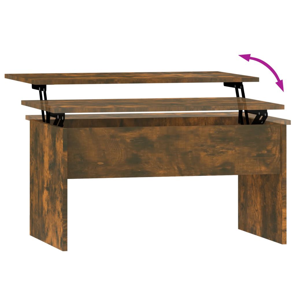 vidaXL Coffee Table Smoked Oak 80x50.5x41.5 cm Engineered Wood
