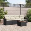 vidaXL 5 Piece Garden Sofa Set with Cushions Black Poly Rattan