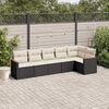 vidaXL 6 Piece Garden Sofa Set with Cushions Black Poly Rattan