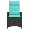 vidaXL Reclining Garden Chair with Side Table Black Poly Rattan