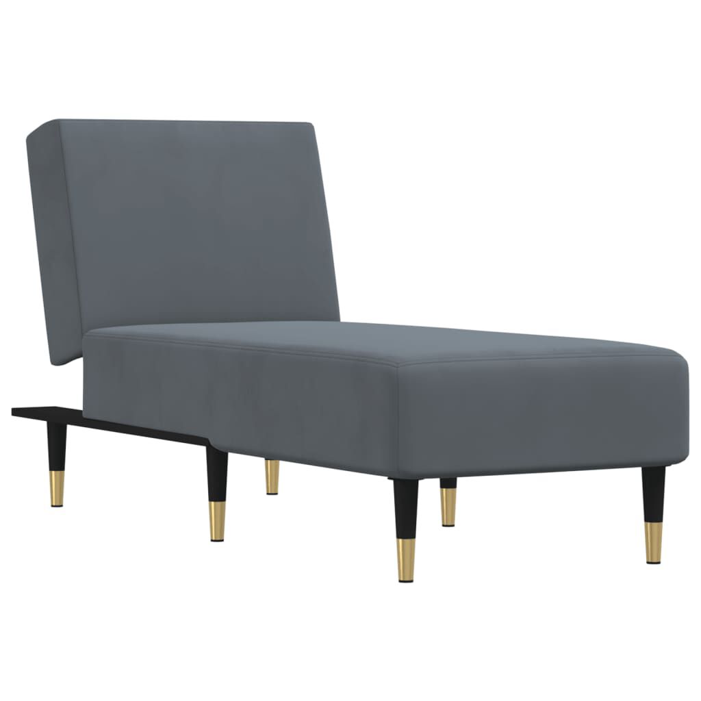 vidaXL Chaise Longue Dark Grey Velvet