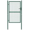 vidaXL Fence Gate Steel 100x150 cm Green