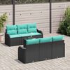 vidaXL Garden Sofa Set Black 55 x 55 x 37 cm Poly Rattan