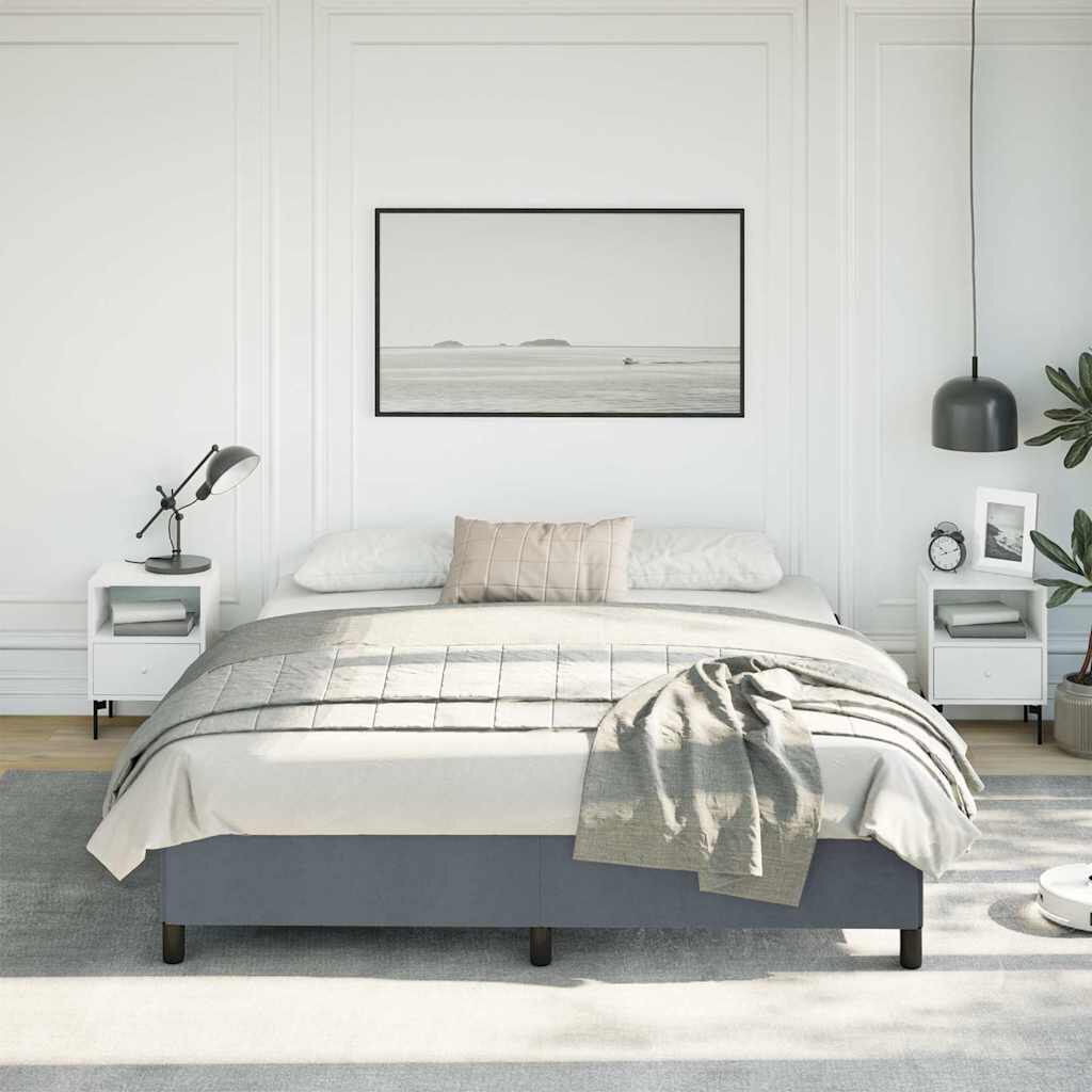 vidaXL Bed Frame without Mattress Dark Grey California King Velvet