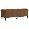 vidaXL Sofa 3-Seater Brown Faux Suede Leather