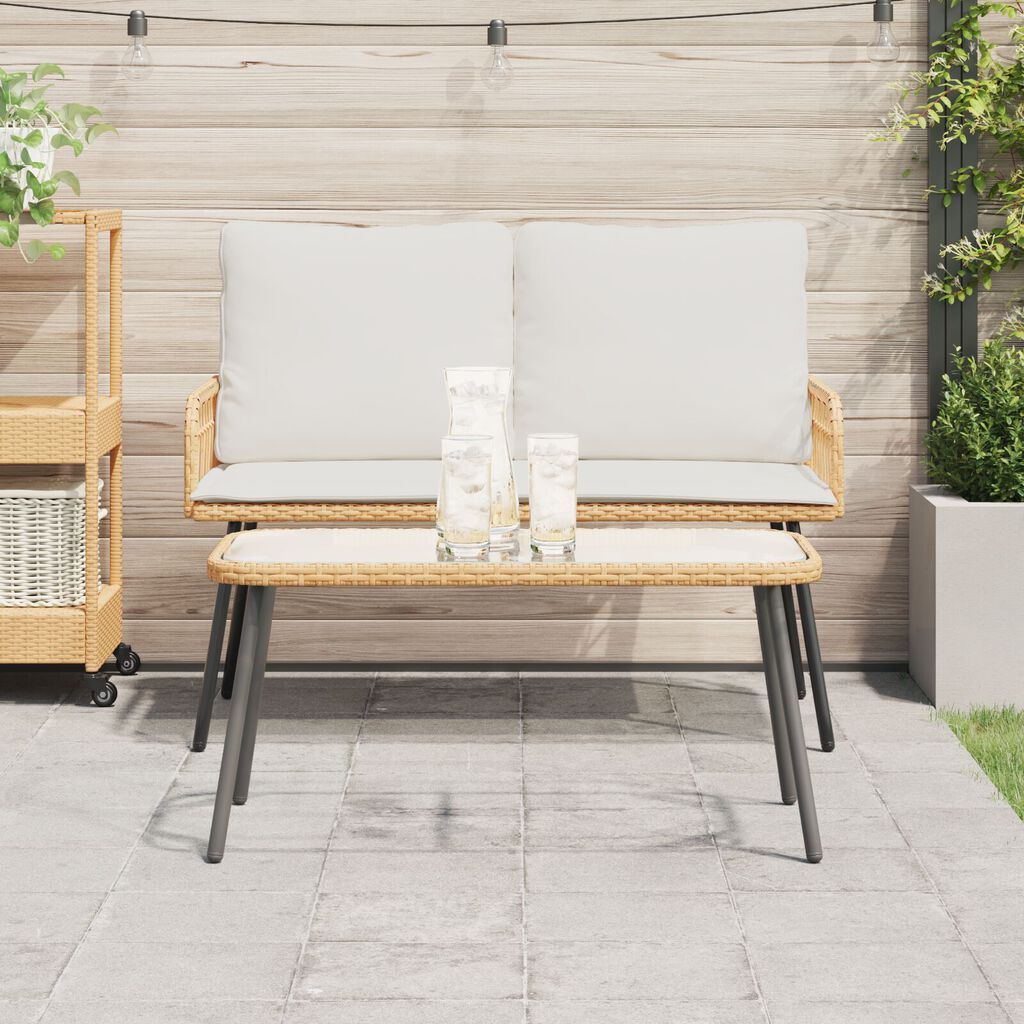 vidaXL Coffee Table Natural 90x45x42 cm Poly Rattan