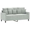 vidaXL 2 Piece Sofa Set with Cushions Light Grey Velvet