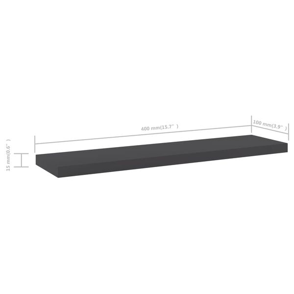 vidaXL Bookshelf Boards 8 pcs Grey 40x10x1.5 cm Engineered Wood