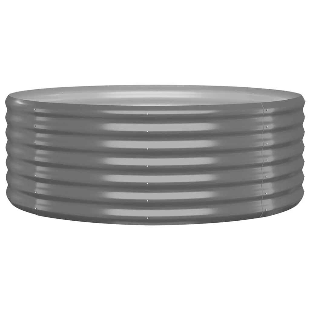 vidaXL Garden Raised Bed Powder-coated Steel 100x100x36 cm Grey