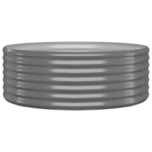 vidaXL Garden Raised Bed Powder-coated Steel 100x100x36 cm Grey