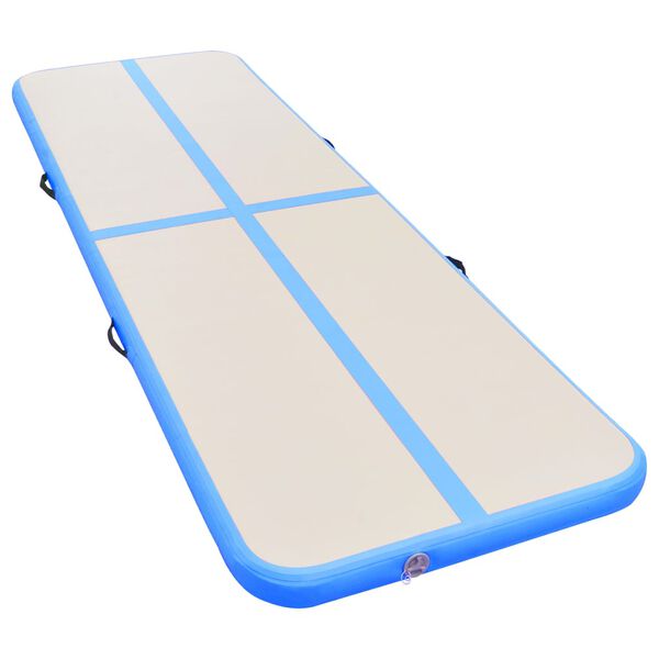 vidaXL Inflatable Gymnastics Mat with Pump 300x100x10 cm PVC Blue