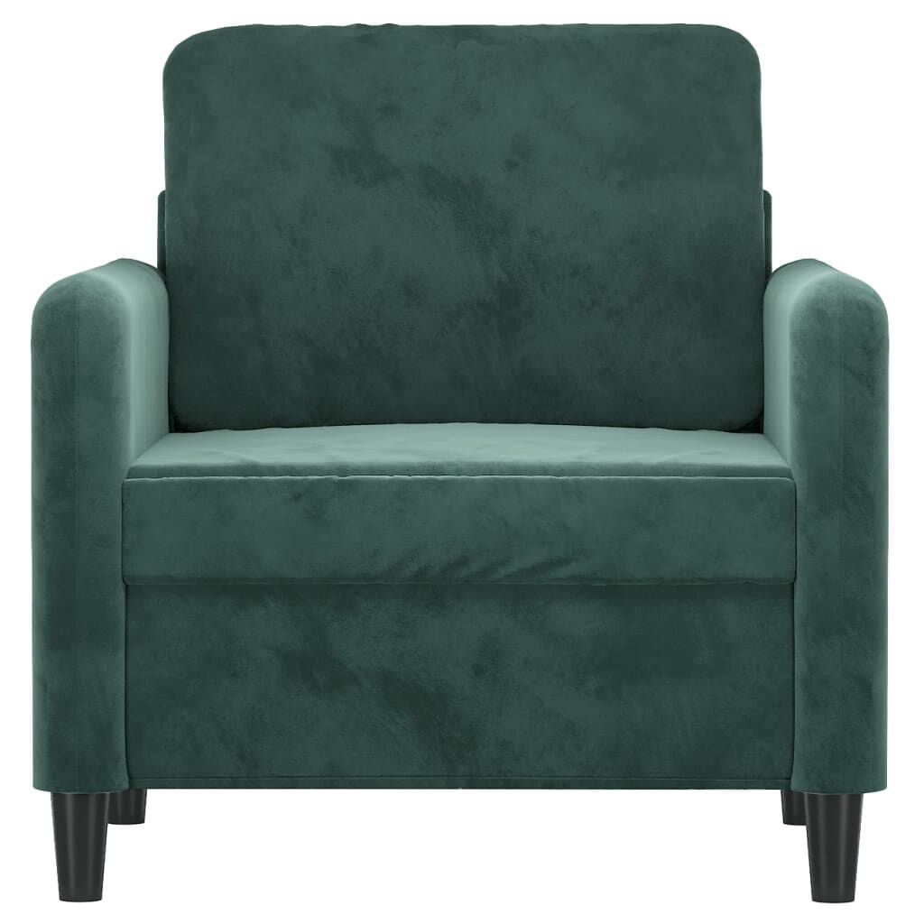 vidaXL Sofa Chair Dark Green 60 cm Velvet