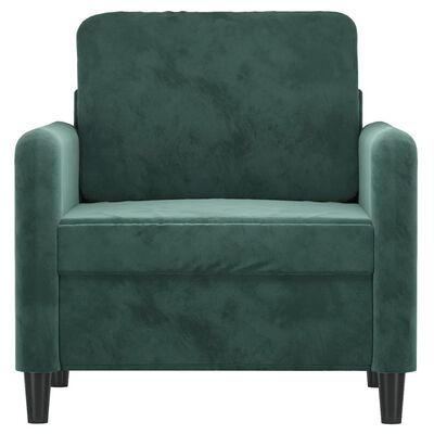 vidaXL Sofa Chair Dark Green 60 cm Velvet