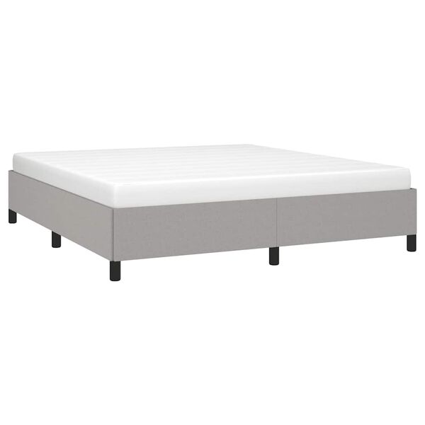 vidaXL Bed Frame without Mattress Light Grey 193x203 cm King Fabric