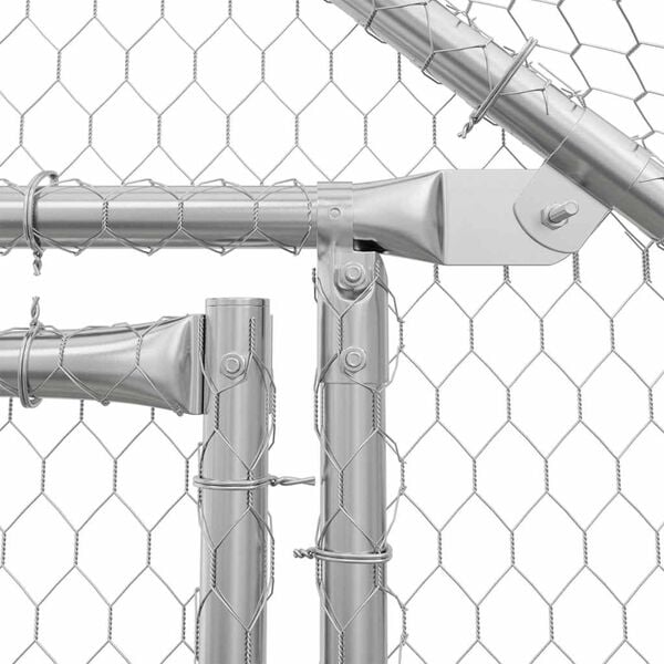 vidaXL Chicken Cage Silver 100x100x190 cm Galvanised Steel