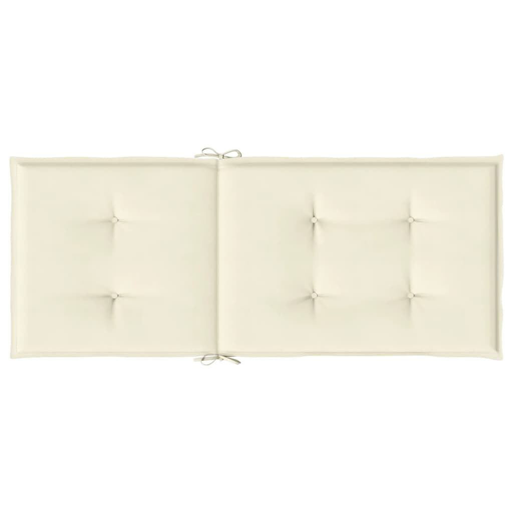 vidaXL Garden Highback Chair Cushions 4 pcs Cream 120x50x3 cm Fabric