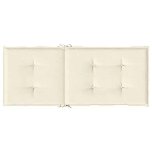 vidaXL Garden Highback Chair Cushions 4 pcs Cream 120x50x3 cm Fabric