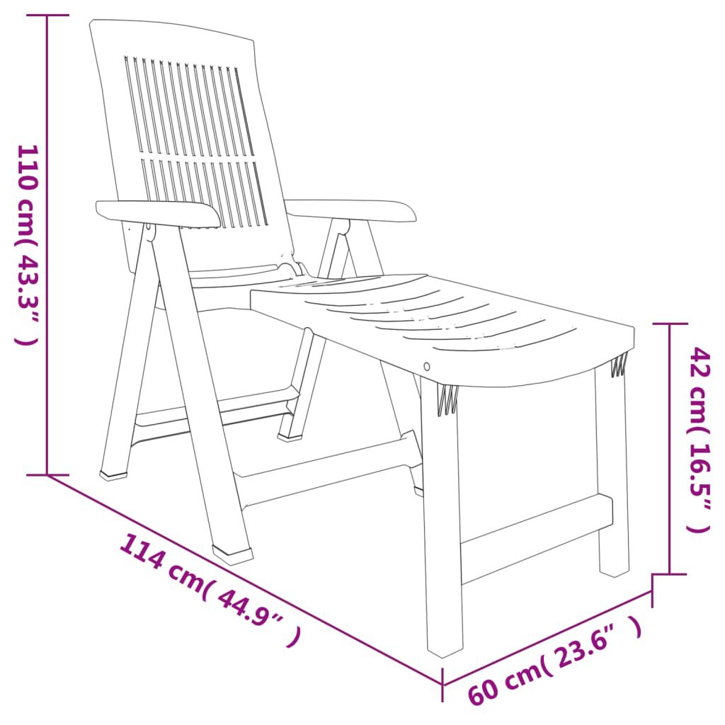 vidaXL Sun Lounger Green Plastic