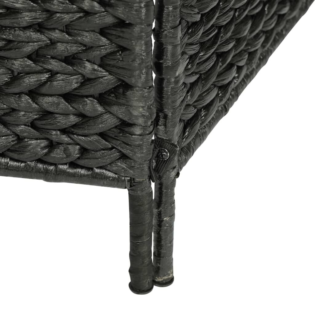 vidaXL 3-Panel Room Divider Black 116x160 cm Water Hyacinth