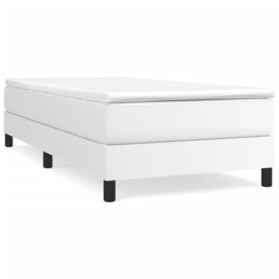 vidaXL Box Spring Bed Frame White 100x190 cm Twin Faux Leather