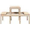 vidaXL Picnic Table 110x134x75 cm Solid Wood Pine