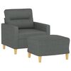 vidaXL Sofa Chair with Footstool Dark Grey 60 cm Fabric