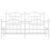 vidaXL Metal Bed Frame without Mattress with Footboard White 183x213cm