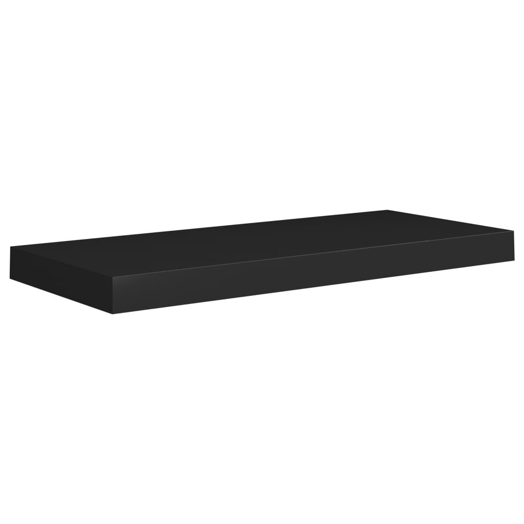 vidaXL Floating Wall Shelves 2 pcs Black 60x23.5x3.8 cm MDF