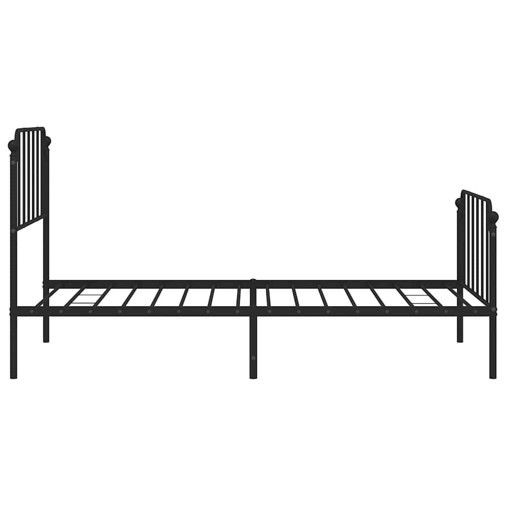 vidaXL Metal Bed Frame without Mattress with Footboard Black 100x200cm