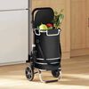 vidaXL Shopping Trolley Black 36.5 x 46.5 x 100.5 cm Oxford fabric