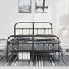 vidaXL Metal Bed Frame without Mattress with Footboard Black 150x200cm
