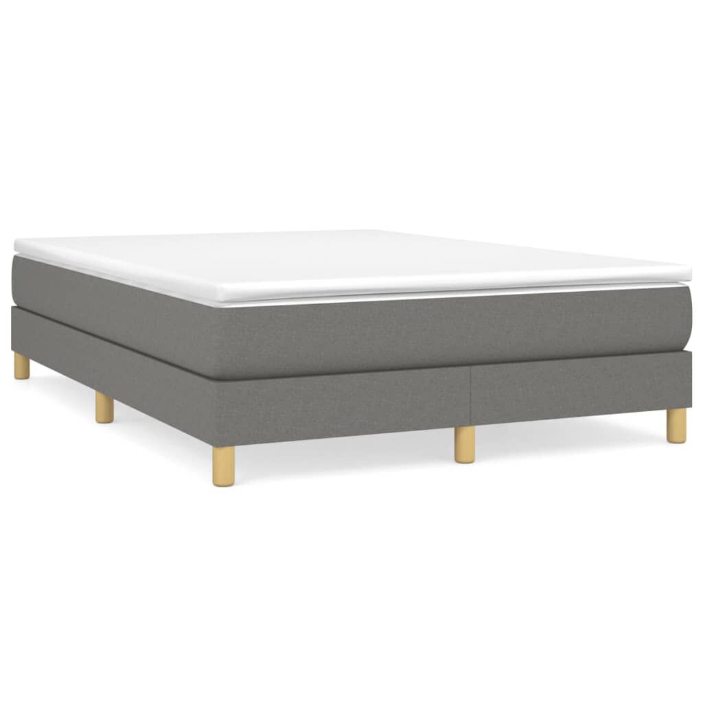 vidaXL Bed Frame without Mattress Dark Grey Queen Fabric