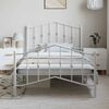 vidaXL Metal Bed Frame without Mattress with Footboard White 100x200cm
