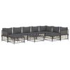 vidaXL 10 Piece Garden Lounge Set with Cushions Anthracite Poly Rattan