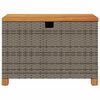 vidaXL Garden Storage Box Grey 80x40x48 cm Poly Rattan Acacia Wood