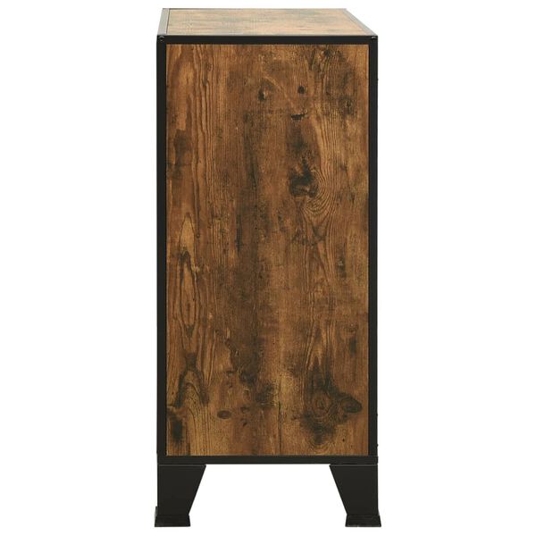 vidaXL Storage Cabinet Rustic Brown 72x36x82 cm Metal and MDF