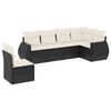 vidaXL 6 Piece Garden Sofa Set with Cushions Black Poly Rattan