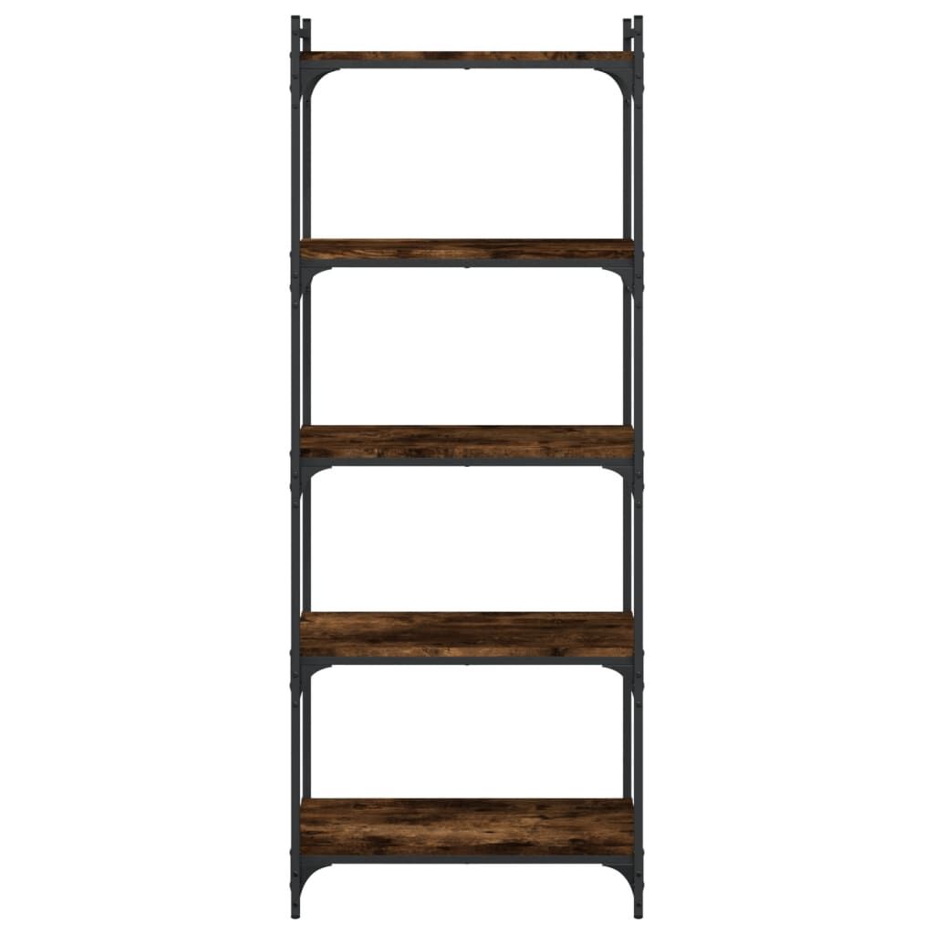 vidaXL Bookcase 5-Tier Smoked Oak 60x30x154 cm Engineered Wood