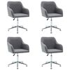 vidaXL Swivel Dining Chairs 4 pcs Light Grey Fabric