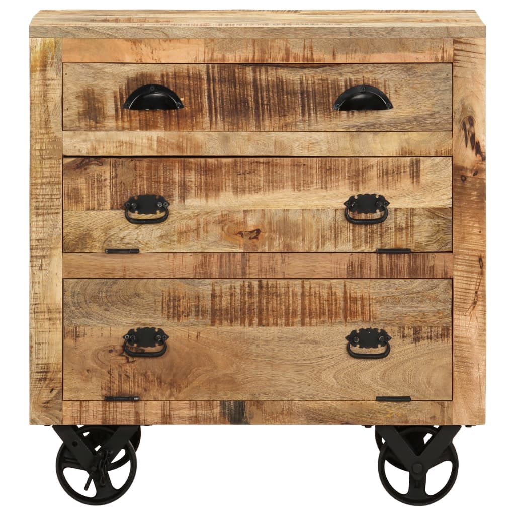 vidaXL Side Cabinet with Wheel 70x40x75 cm Solid Mango Wood