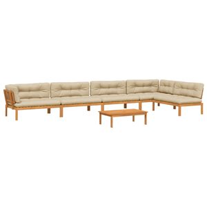 vidaXL 6 Piece Garden Pallet Sofa Set with Cushions Solid Wood Acacia