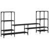 vidaXL TV Cabinet Black 206.5x28.5x95 cm Engineered Wood