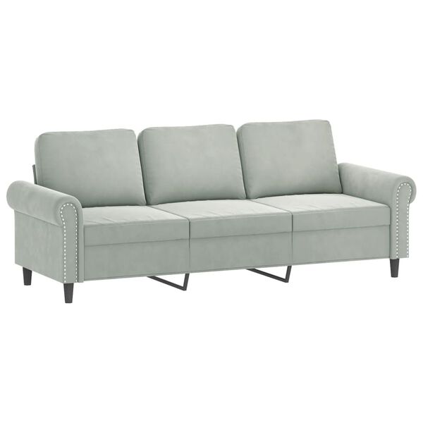 vidaXL 2 Piece Sofa Set with Cushions Light Grey Velvet
