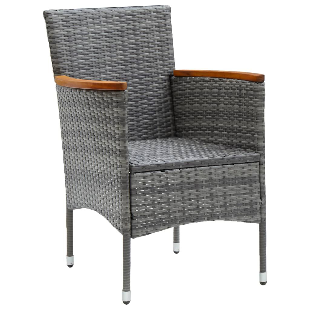vidaXL 7 Piece Garden Dining Set Grey