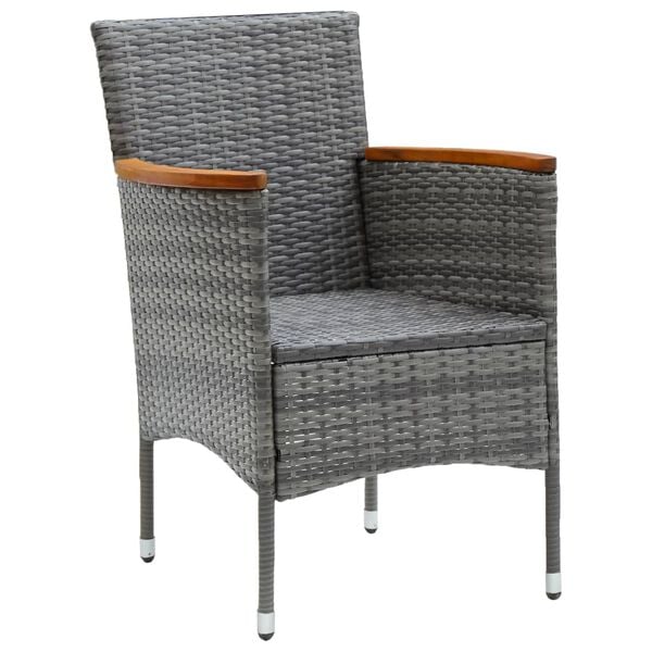 vidaXL 7 Piece Garden Dining Set Grey