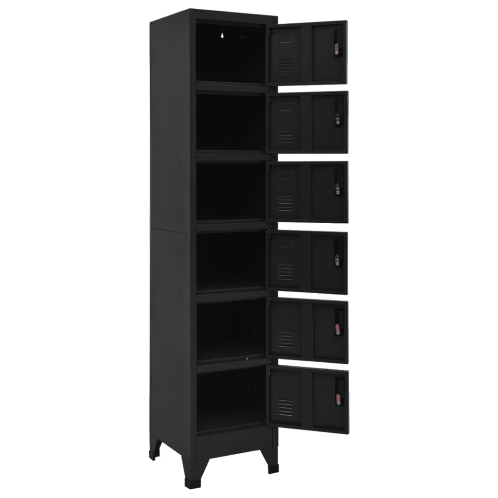vidaXL Locker Cabinet Black 38x40x180 cm Steel