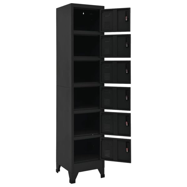 vidaXL Locker Cabinet Black 38x40x180 cm Steel