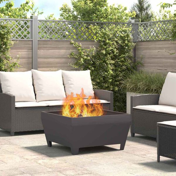 vidaXL Fire Pit Black 80 x 80 x 43 cm Cold-rolled steel