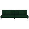 vidaXL 2-Seater Sofa Bed with Two Pillows Dark Green Velvet